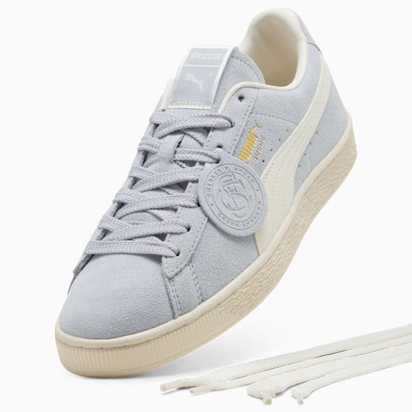 PUMA Suede Classic Light Baby Blue-Off-White-Gold puma shoes for men  womens shoes  roma shoes