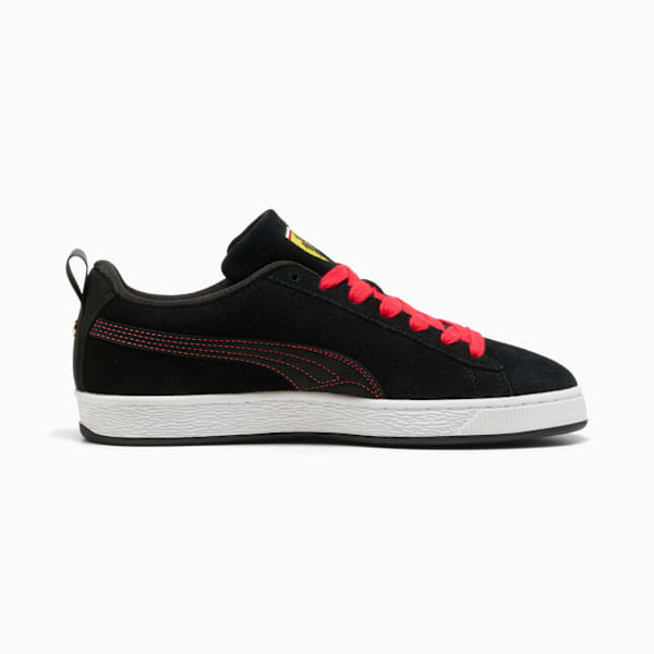 PUMA Suede Black-Red Stitching-White Sole puma shoes for men  womens shoes  roma shoes