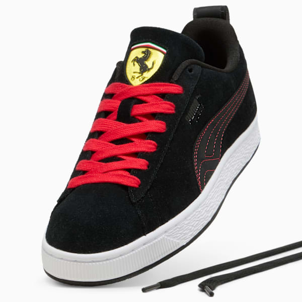 PUMA Suede Black-Red Stitching-White Sole puma shoes for men  womens shoes  roma shoes