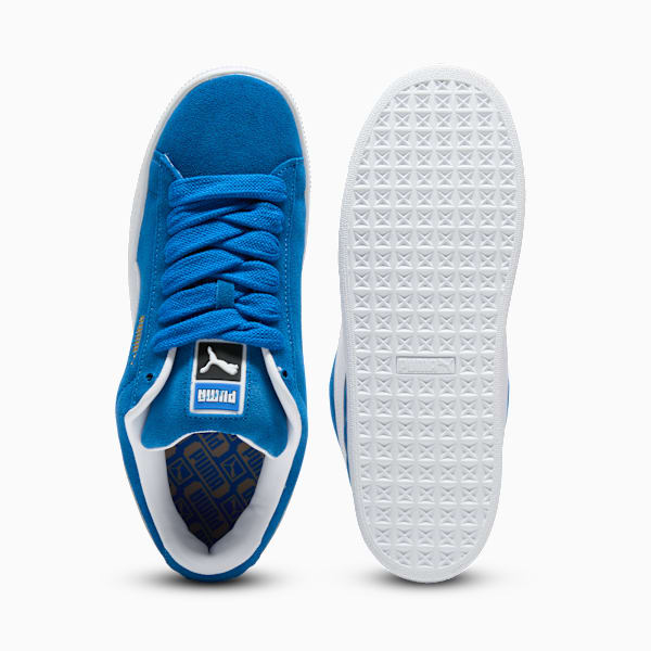 PUMA Suede XL Bright Blue-White-Gold puma shoes for men  womens shoes  roma shoes
