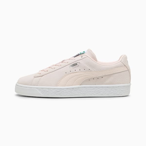 PUMA Suede Classic Light Peach-White-Silver puma shoes for men  womens shoes  roma shoes