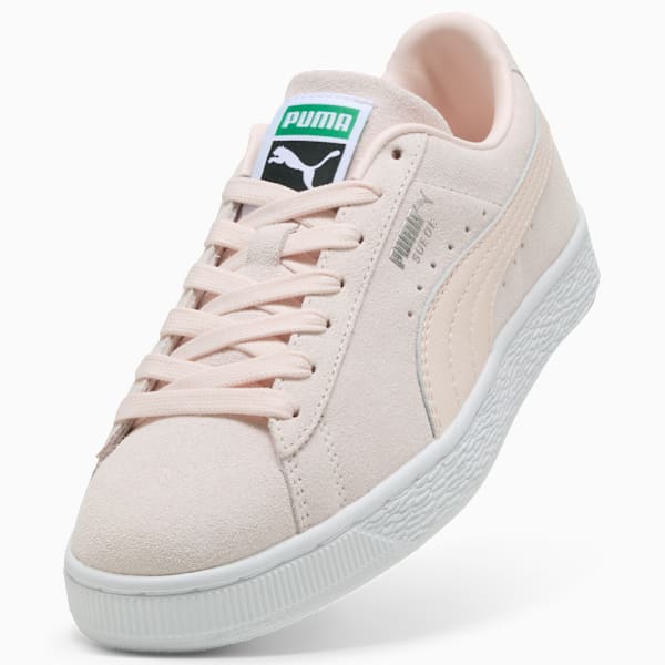 PUMA Suede Classic Light Peach-White-Silver puma shoes for men  womens shoes  roma shoes