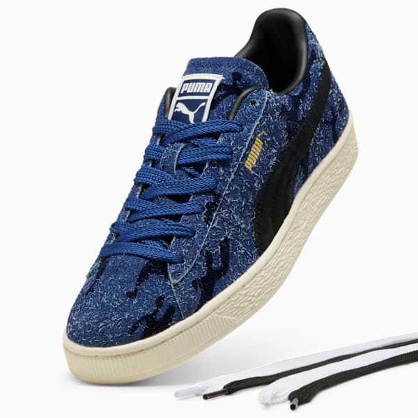 PUMA Suede Blue Camo‑Black‑Vintage Off‑White puma shoes for men  womens shoes  roma shoes