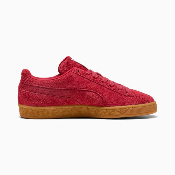 PUMA Suede Classic Red Hairy Suede-Gum Sole-Gold puma shoes for men  womens shoes  roma shoes