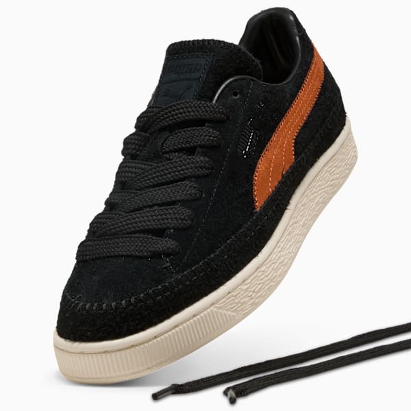 PUMA Suede VTG Black-Caramel Orange-Stitched-Vintage Off-White puma shoes for men  womens shoes  roma shoes