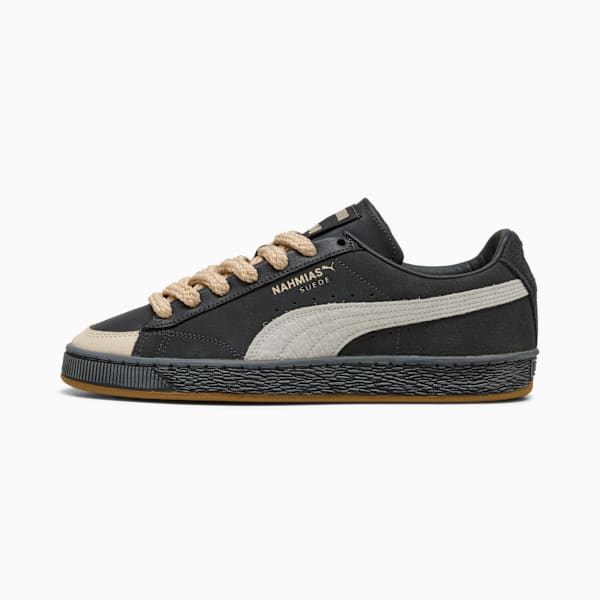 PUMA Suede x Nahmias Dark Grey-Beige-Thick Rope Laces-Gum Sole puma shoes for men  womens shoes  roma shoes