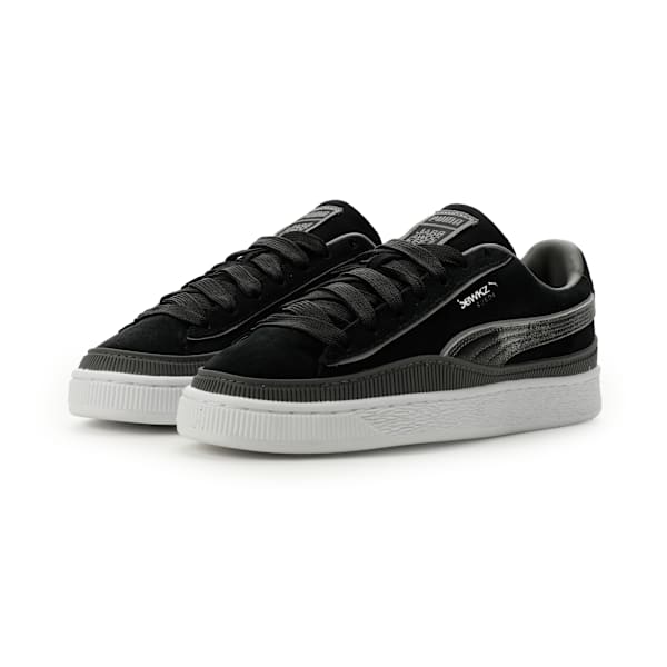 PUMA Suede x JAWICZ Black-Silver Glitter-White puma shoes for men  womens shoes  roma shoes