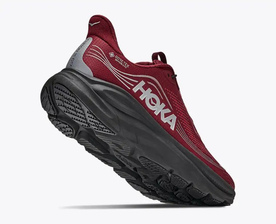 HOKA Speedgoat 6 GTX Women's Men's Shoes | Burgundy Red & Silver Running Sneakers
