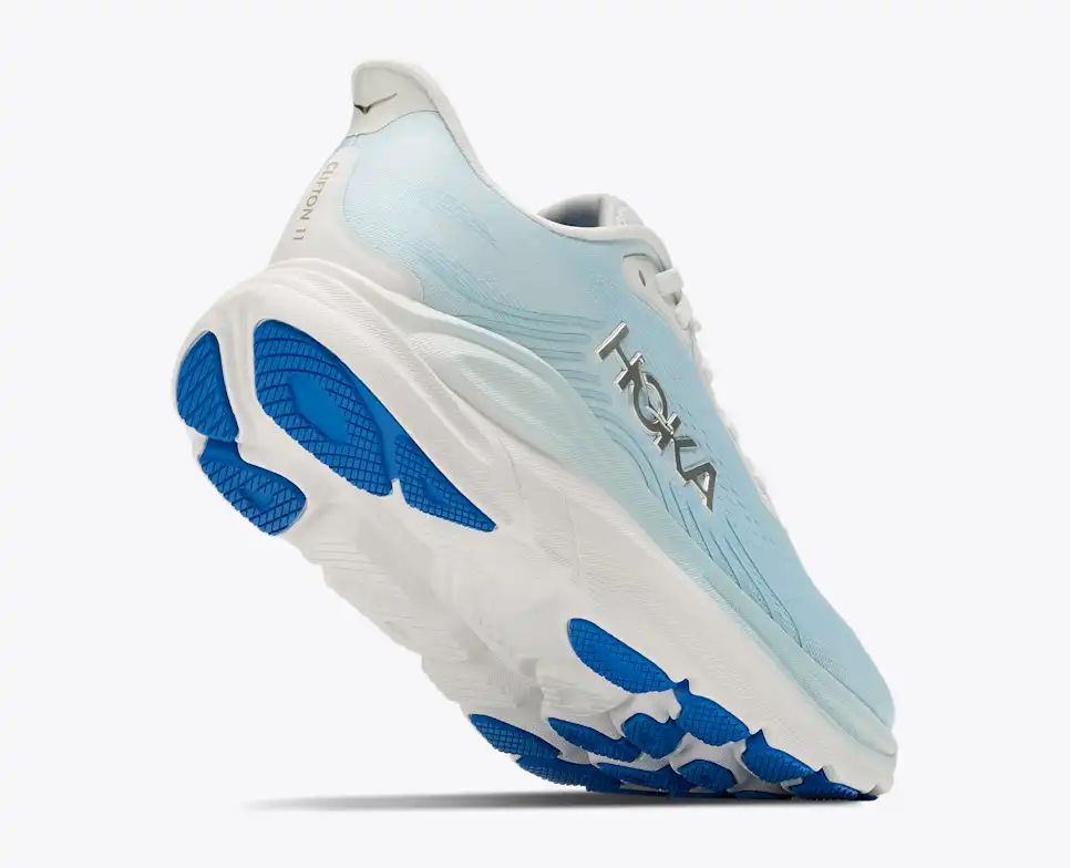 HOKA Bondi 8 Women's Men's Shoes | Light Blue & White Mesh Running Sneakers