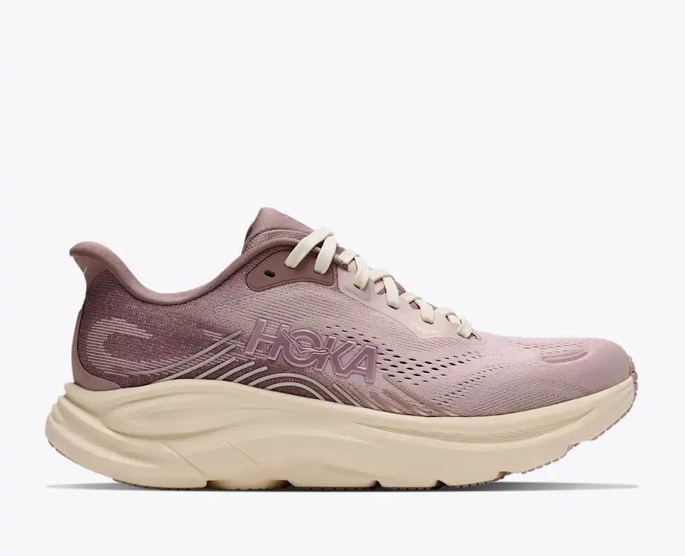 HOKA Bondi 8 Women's Men's Shoes | Mauve, Purple & Cream Mesh Running Sneakers