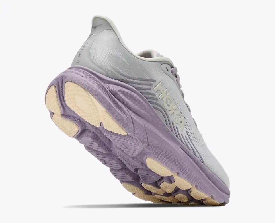 HOKA Bondi 8 Women's Men's Shoes | Light Gray & Lavender Purple Mesh Running Sneakers