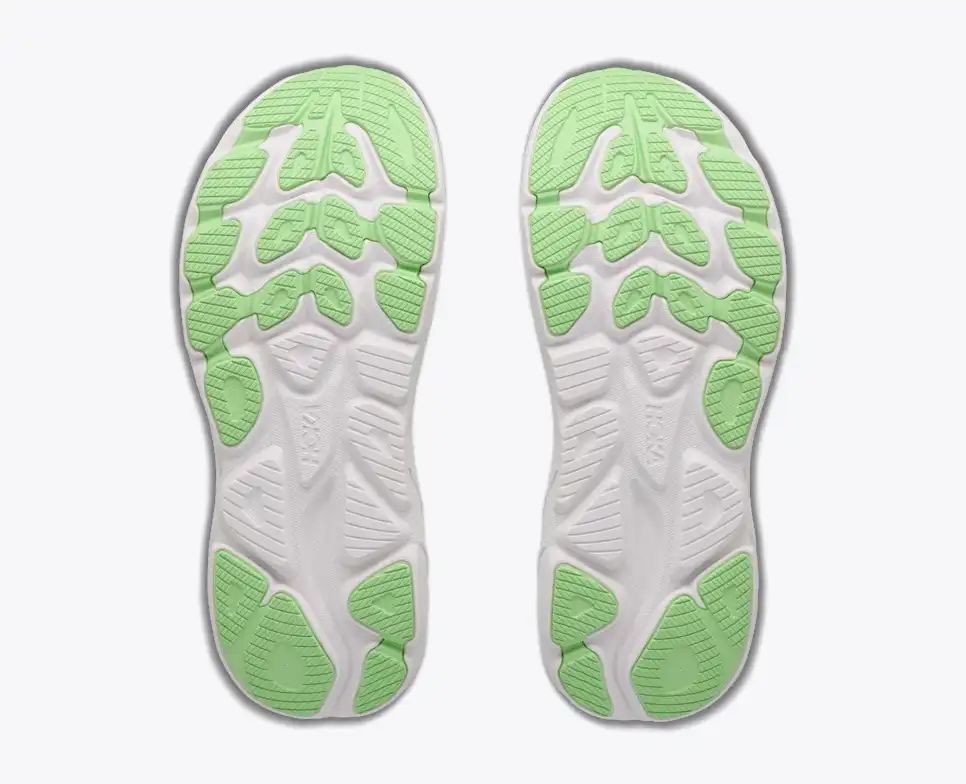 HOKA Bondi 8 Women's Men's Shoes | White, Lime Green & Light Blue Mesh Running Sneakers