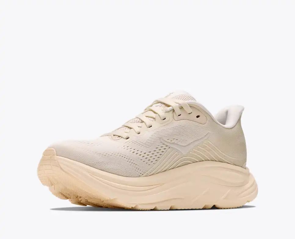 HOKA Bondi 8 Women's Men's Shoes | Cream & Beige Mesh Running Sneakers