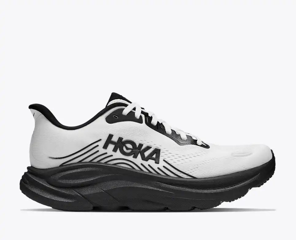 HOKA Bondi 8 Women's Men's Shoes | White & Black Mesh Running Sneakers