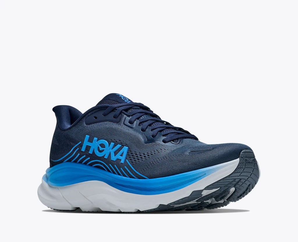 HOKA Bondi 8 Women's Men's Shoes | Navy, Bright Blue & White Mesh Running Sneakers