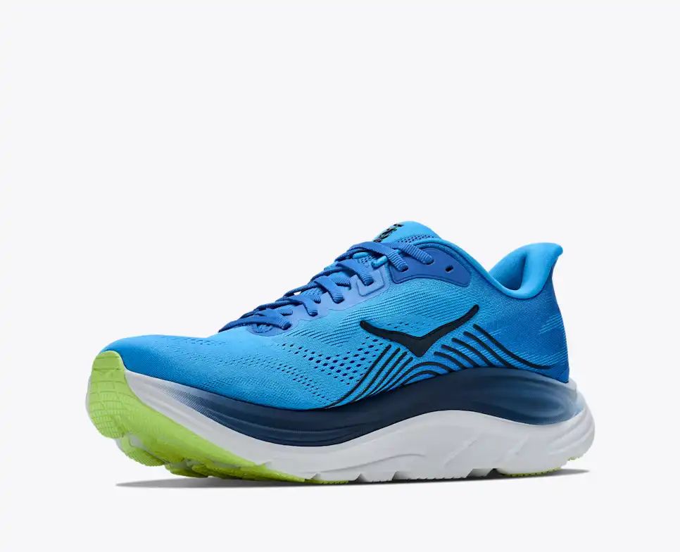 HOKA Bondi 8 Women's Men's Shoes | Bright Blue & Lime Green Mesh Running Sneakers