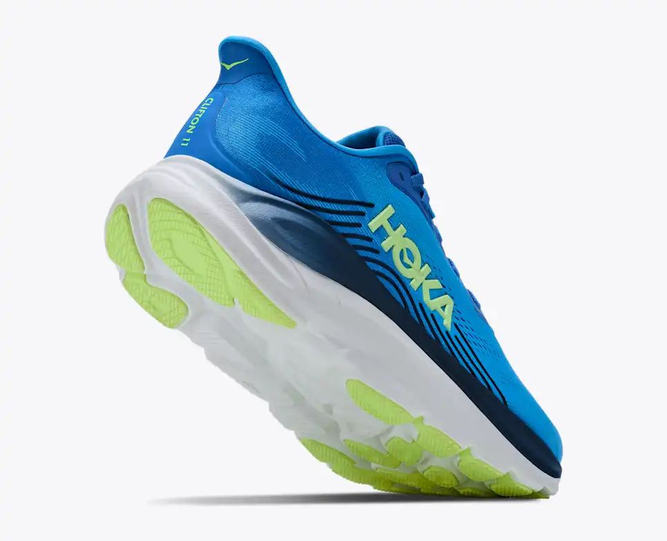 HOKA Bondi 8 Women's Men's Shoes | Bright Blue & Lime Green Mesh Running Sneakers