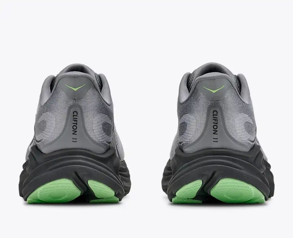 HOKA Bondi 8 Women's Men's Shoes | Gray & Lime Green Mesh Running Sneakers