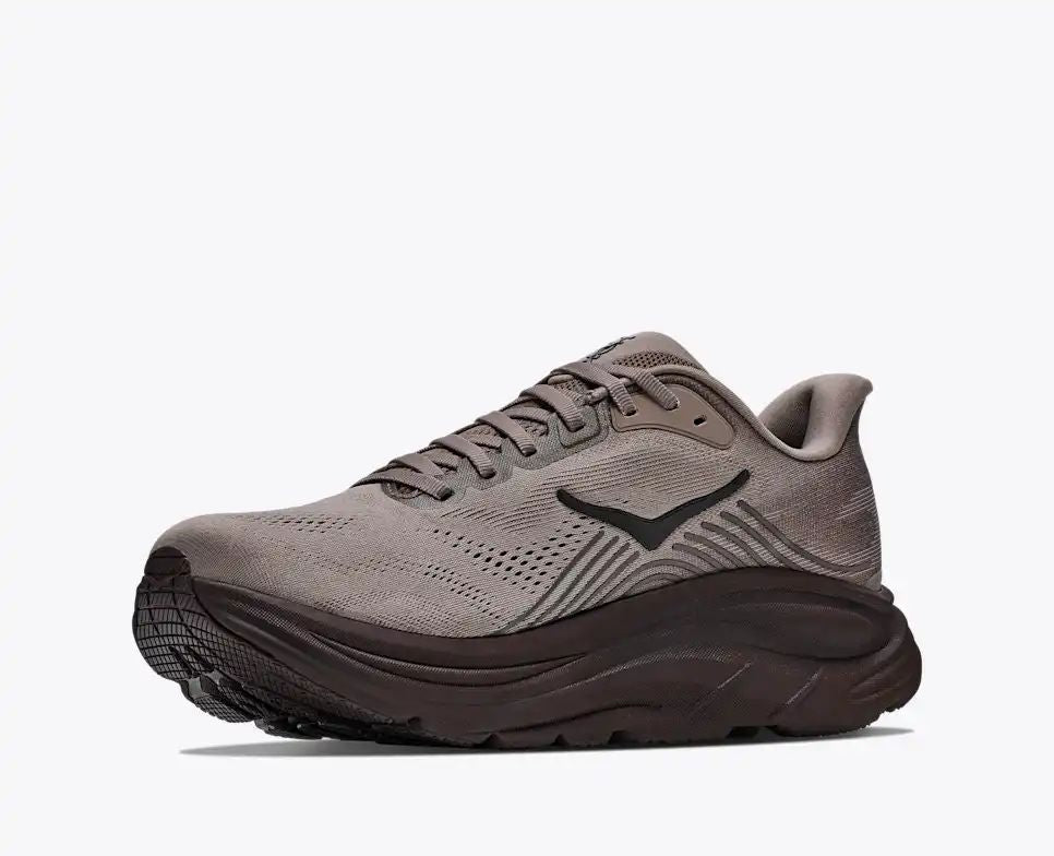 HOKA Bondi 8 Women's Men's Shoes | Taupe & Dark Brown Mesh Running Sneakers
