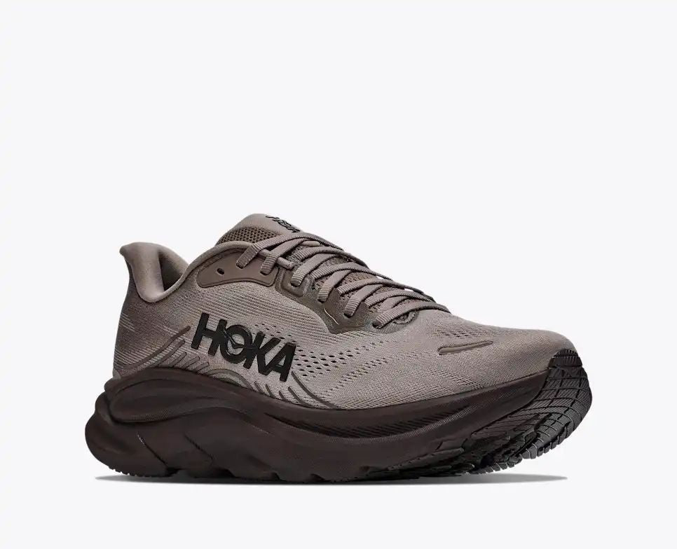 HOKA Bondi 8 Women's Men's Shoes | Taupe & Dark Brown Mesh Running Sneakers