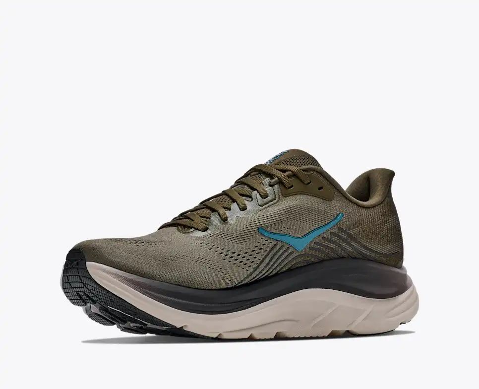 HOKA Bondi 8 Women's Men's Shoes | Olive Green, Teal & Beige Mesh Running Sneakers