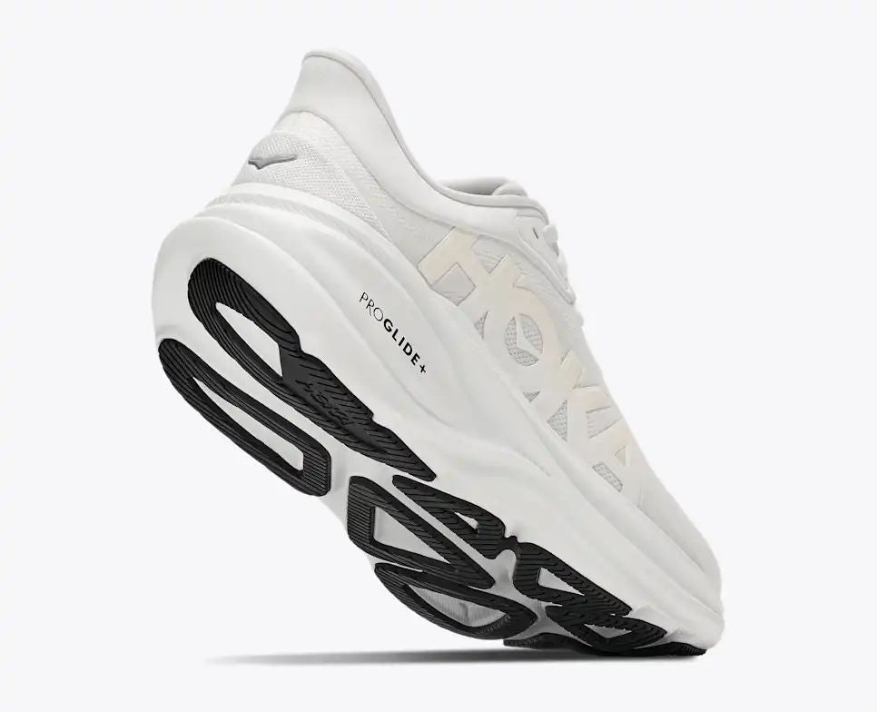 HOKA Pro Glide+ Women's Men's Shoes | White Mesh Running Sneakers