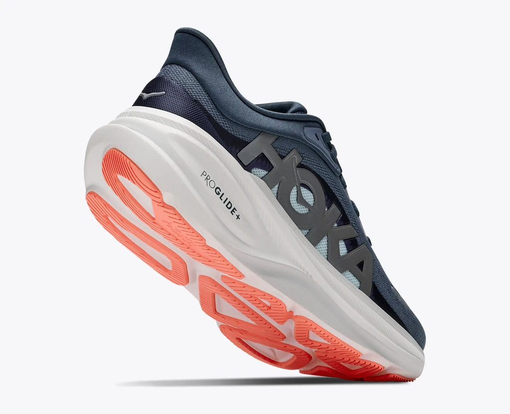 HOKA Pro Glide+ Women's Men's Shoes | Navy, Light Blue & Coral Running Sneakers