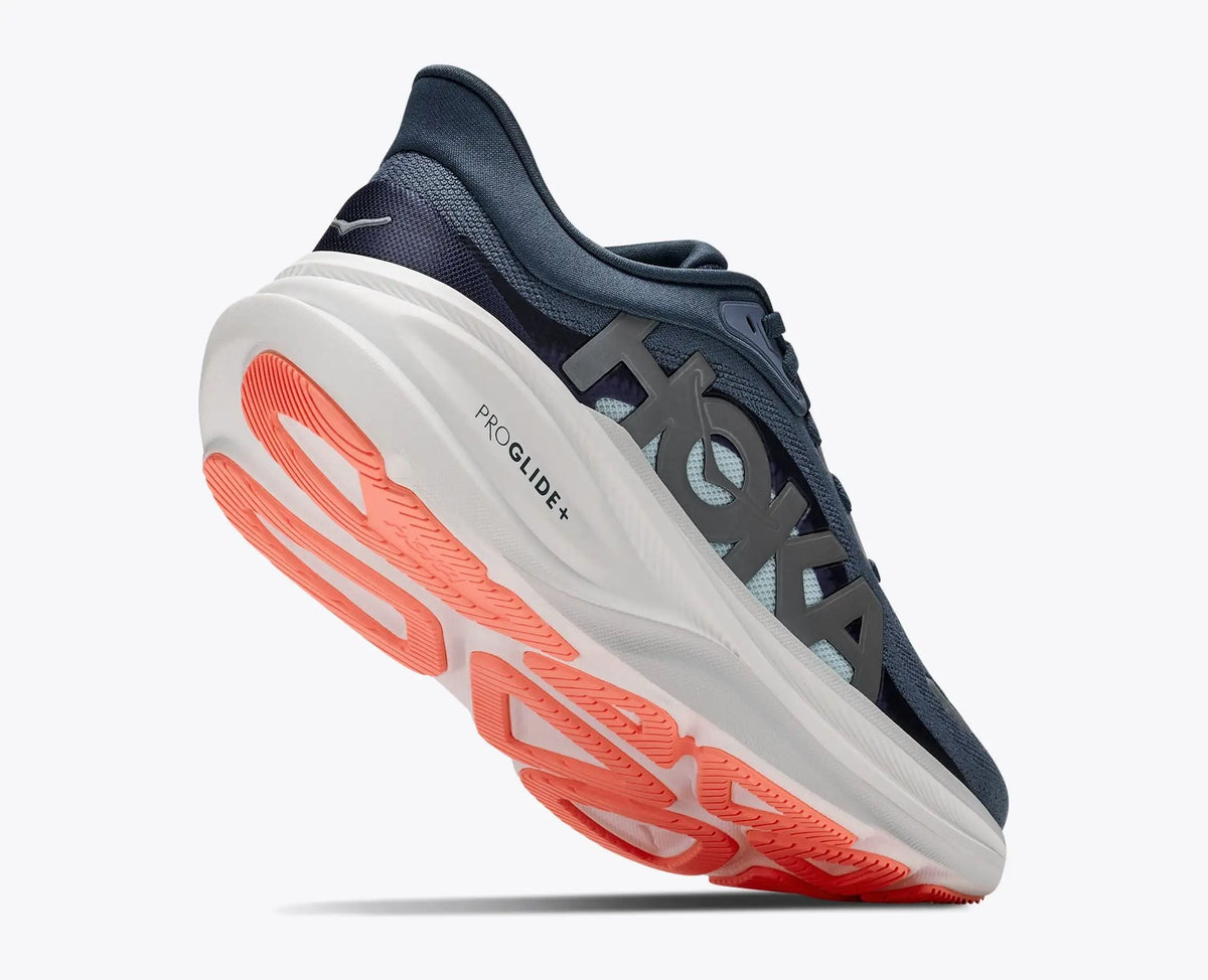 HOKA Pro Glide+ Women's Men's Shoes | Navy, Light Blue & Coral Running Sneakers