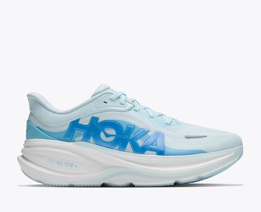 HOKA Pro Glide+ Women's Men's Shoes | Light Blue & White Mesh Running Sneakers