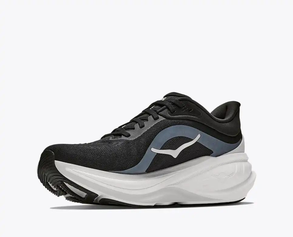 HOKA Pro Glide+ Women's Men's Shoes | Black & White Mesh Running Sneakers