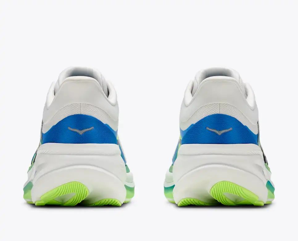 HOKA Pro Glide+ Women's Men's Shoes | White, Blue & Lime Green Running Sneakers