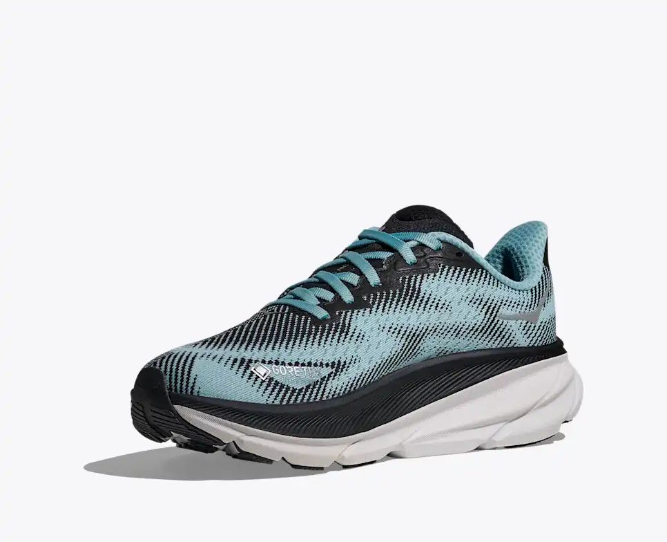 HOKA Clifton 9 GTX Women's Men's Shoes | Teal & Black Running Sneakers