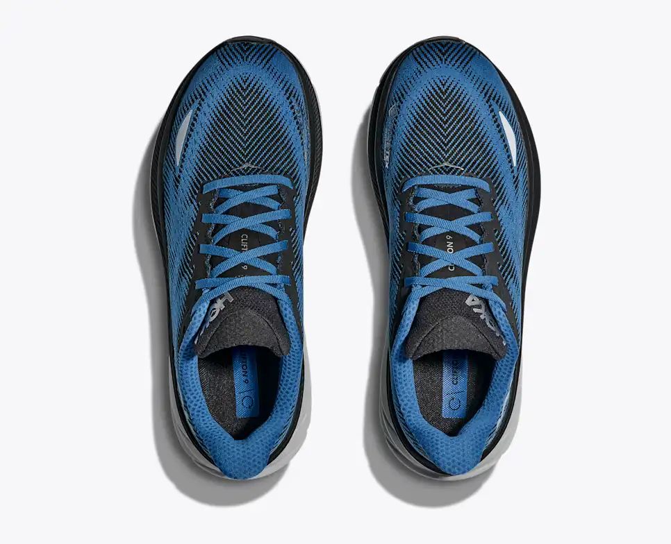 HOKA Clifton 9 Women's Men's Shoes | Blue & Black Mesh Running Sneakers