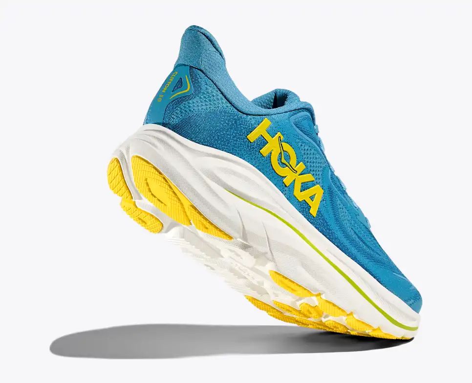 HOKA Clifton 10 Women's Men's Shoes | Teal & Yellow Mesh Running Sneakers