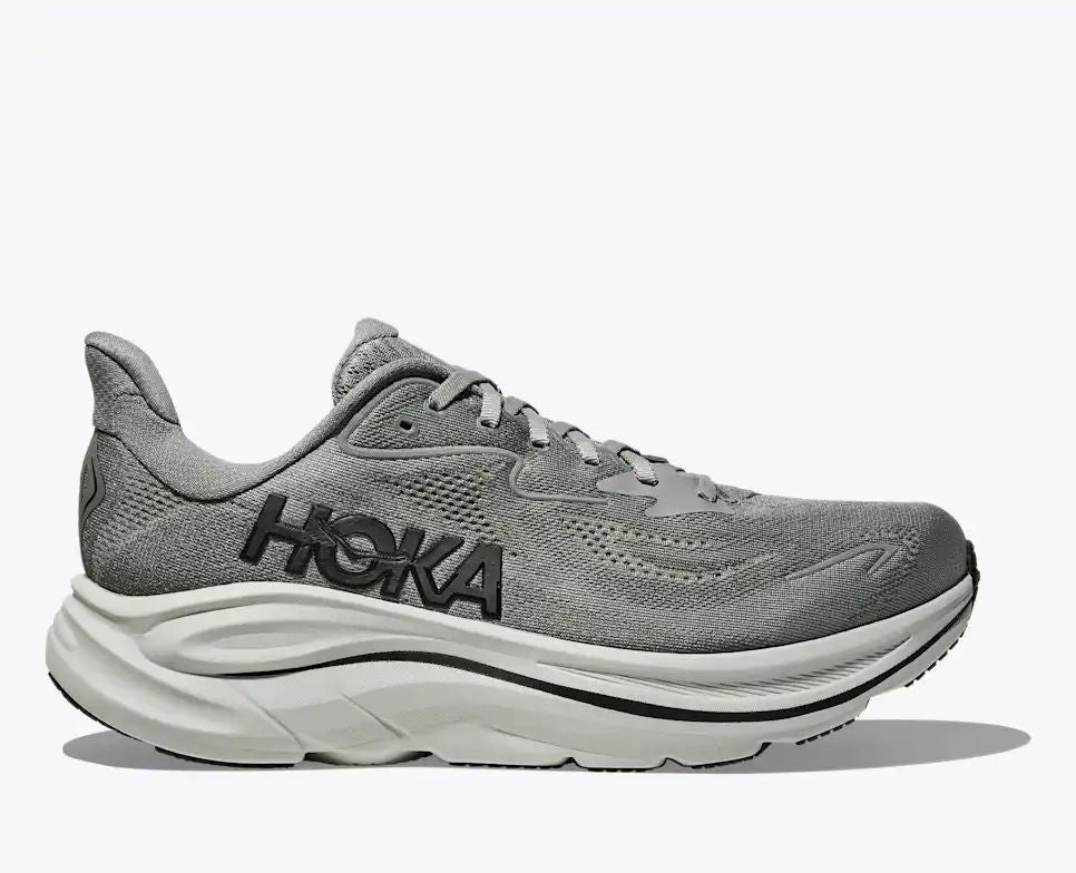 HOKA Clifton 10 Women's Men's Shoes | Gray & Black Mesh Running Sneakers