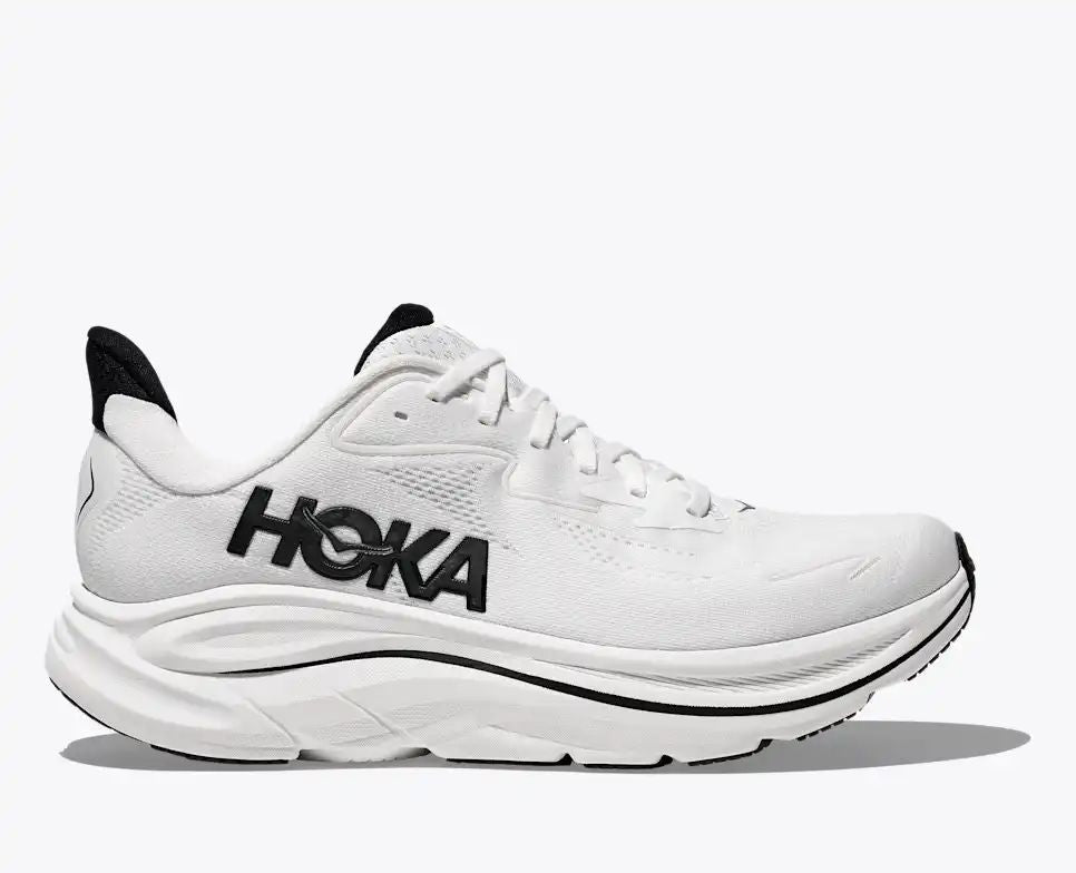 HOKA Clifton 10 Women's Men's Shoes | White & Black Mesh Running Sneakers