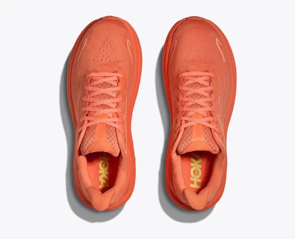 HOKA Clifton 10 Women's Men's Shoes | All Orange Mesh Running Sneakers