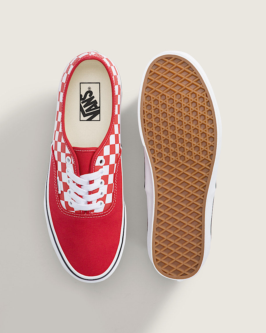 Vans Authentic Red-White Checkerboard slip on shoes mens vans womens vans shoes slip on