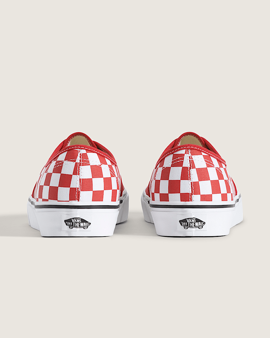 Vans Authentic Red-White Checkerboard slip on shoes mens vans womens vans shoes slip on