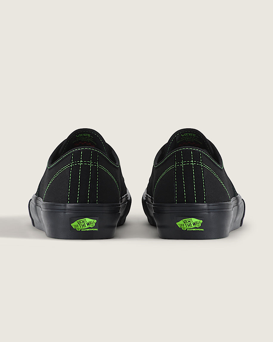 Vans Authentic Reissue 44 Black Neon Green Stitching slip on shoes mens vans womens vans shoes slip on