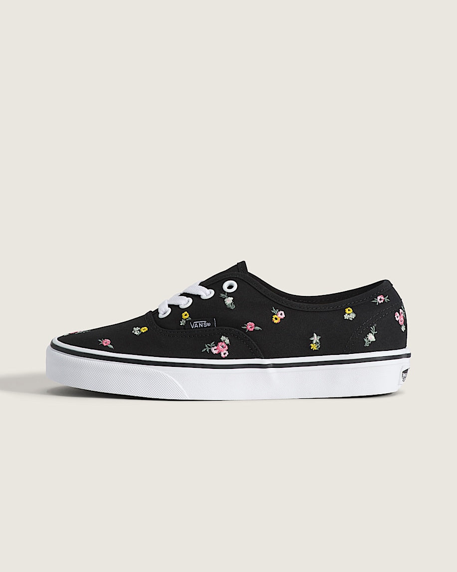 Vans Authentic Black Embroidered Tiny Floral slip on shoes mens vans womens vans shoes slip on