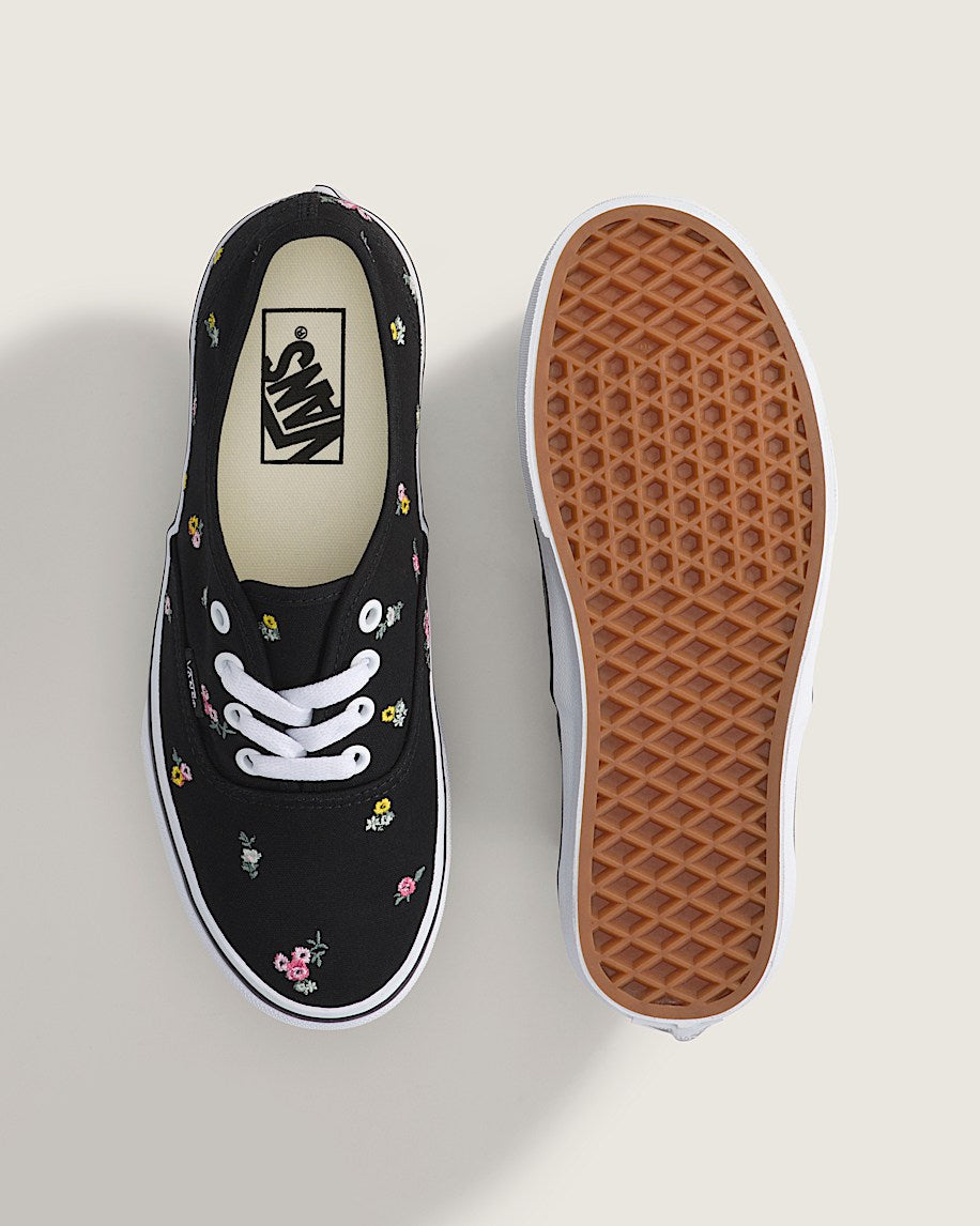 Vans Authentic Black Embroidered Tiny Floral slip on shoes mens vans womens vans shoes slip on