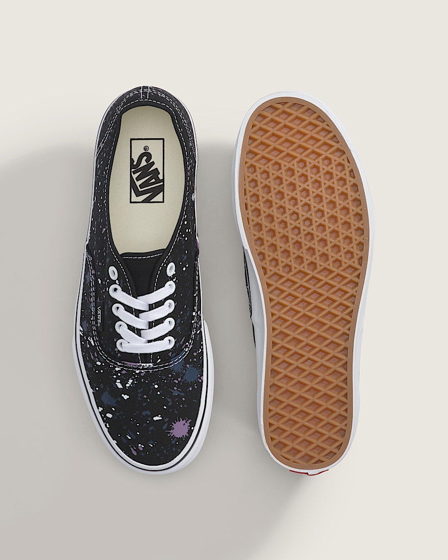Vans Authentic Black Purple White Paint Splatter slip on shoes mens vans womens vans shoes slip on