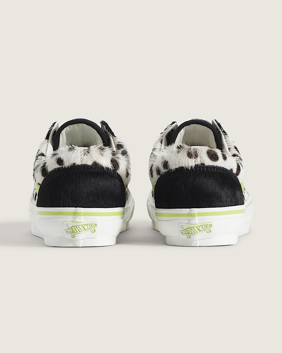 Vans Old Skool 36 Dalmatian Lime Green Pony Hair slip on shoes mens vans womens vans shoes slip on