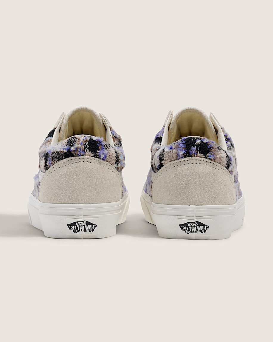 Vans Old Skool Cream Purple Plaid Tweed slip on shoes mens vans womens vans shoes slip on