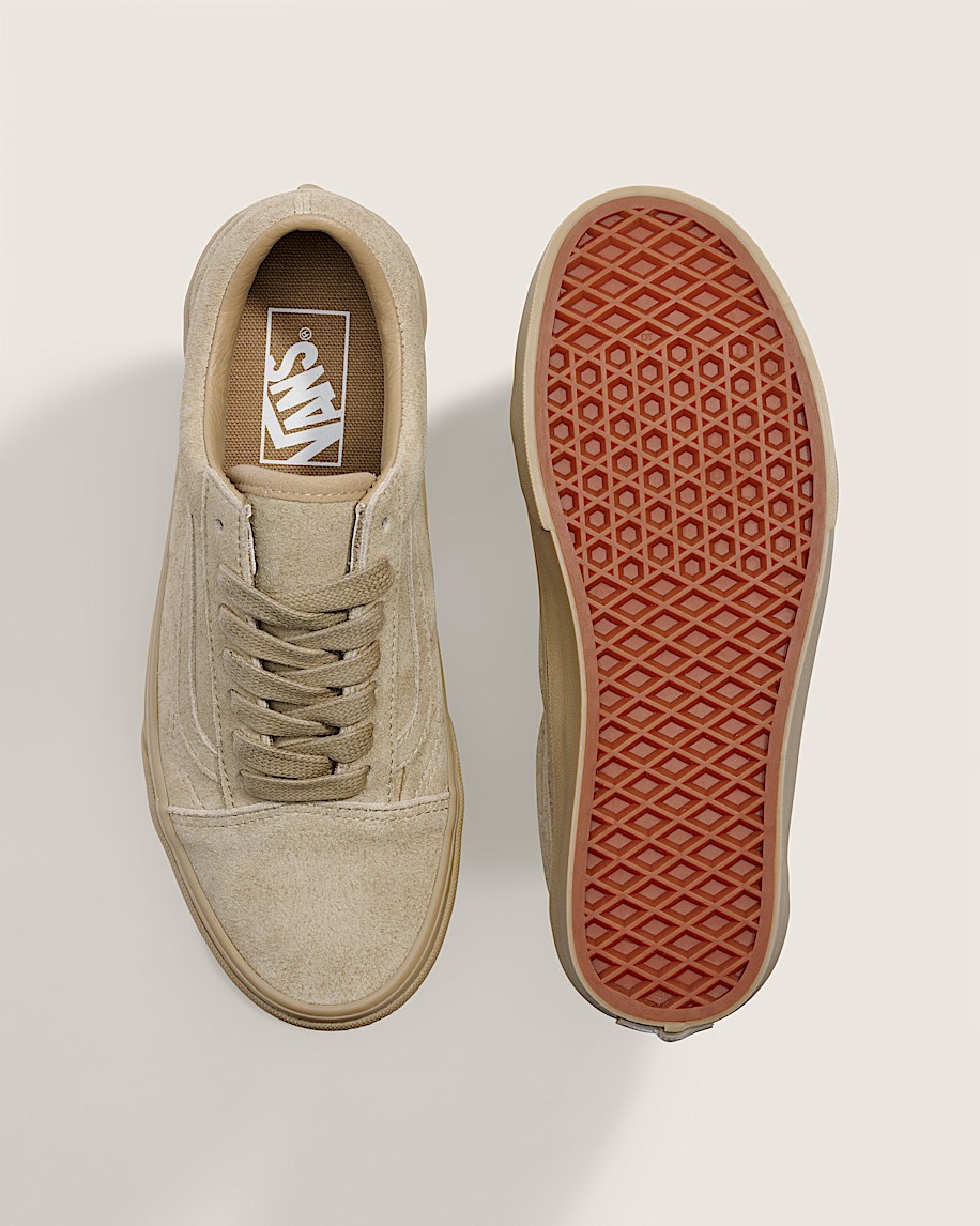 Vans Old Skool Beige Suede Gum Sole slip on shoes mens vans womens vans shoes slip on