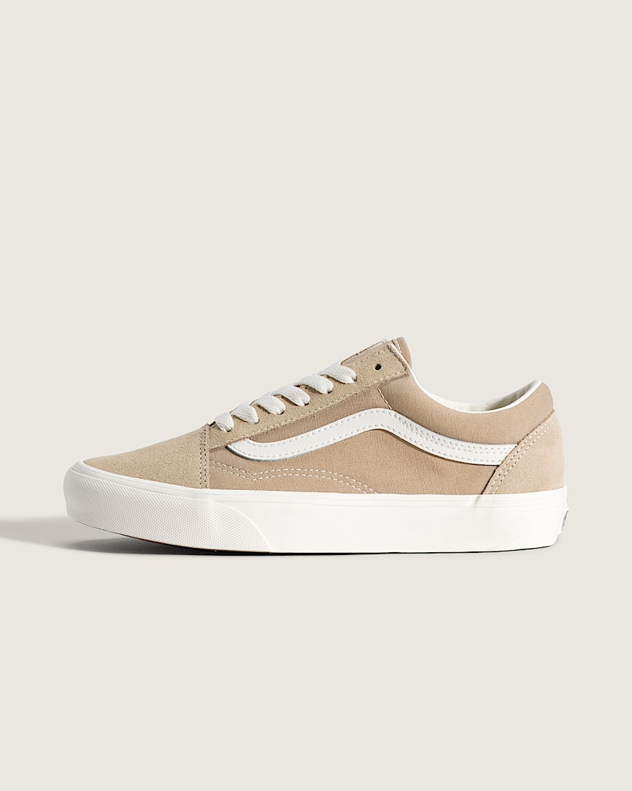 Vans Old Skool Khaki Beige White slip on shoes mens vans womens vans shoes slip on