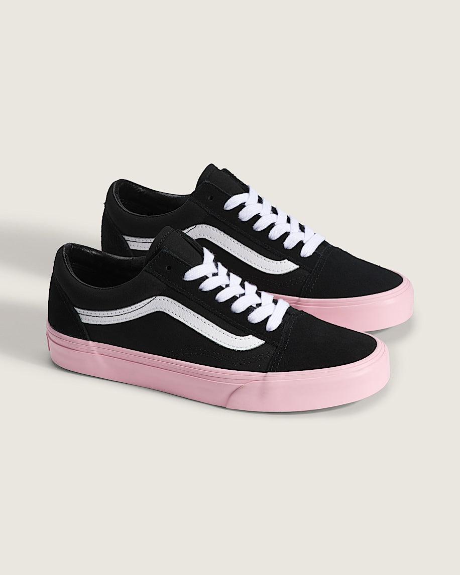 Vans Old Skool Black Upper Pink Outsole slip on shoes mens vans womens vans shoes slip on