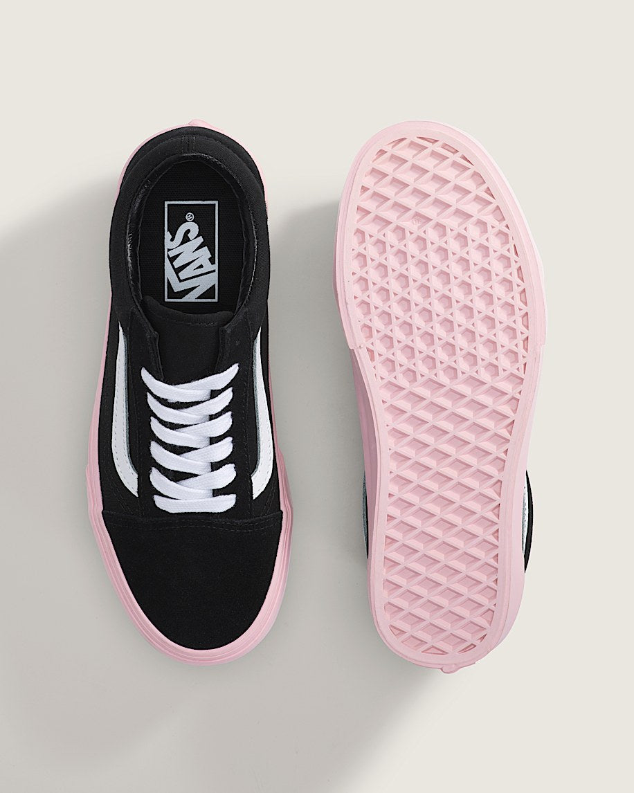 Vans Old Skool Black Upper Pink Outsole slip on shoes mens vans womens vans shoes slip on