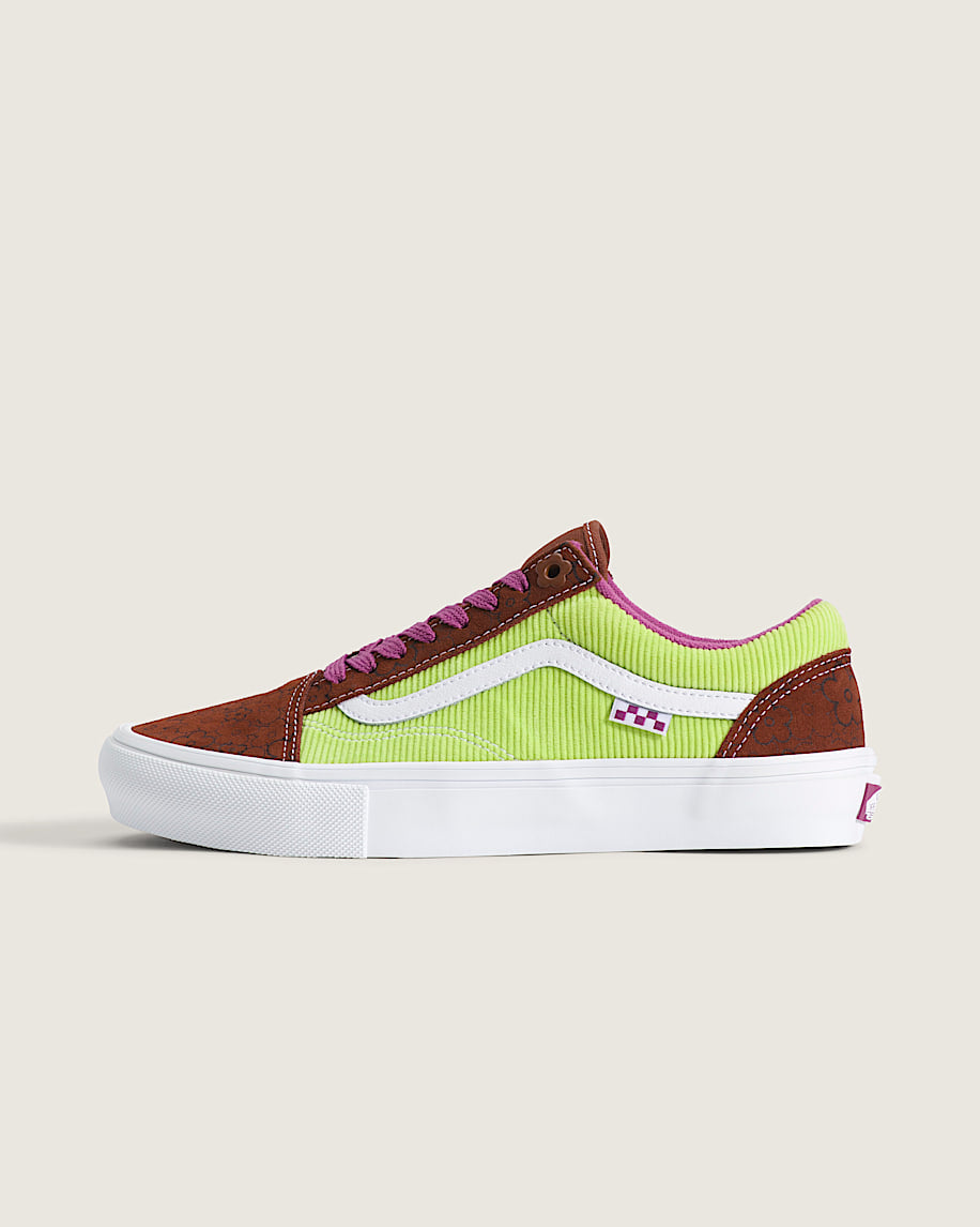 Vans Old Skool Brown Lime Green Corduroy slip on shoes mens vans womens vans shoes slip on